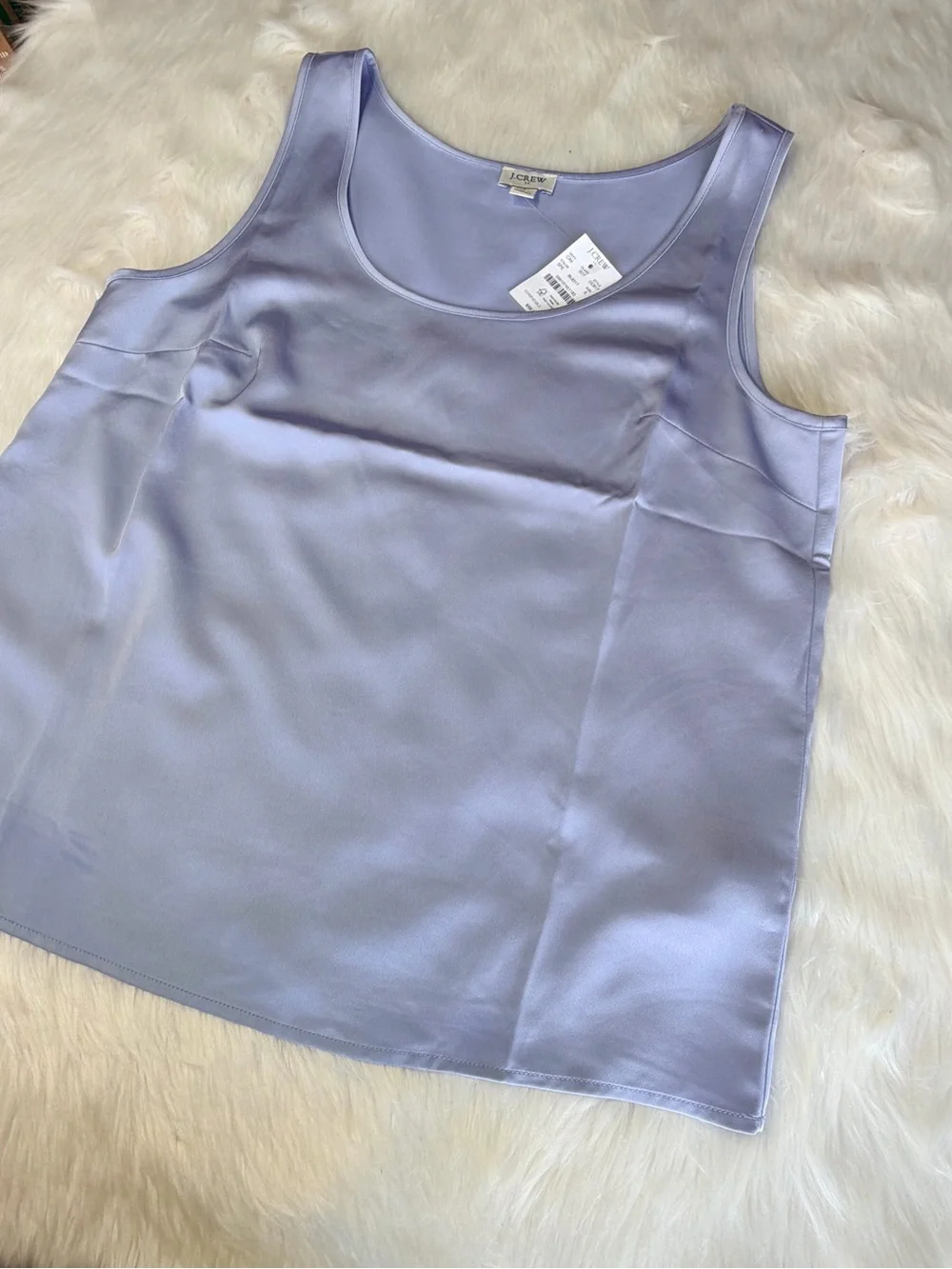 NWT J.Crew Satin Scoop Neck Tank Top Sz S Periwinkle Blue